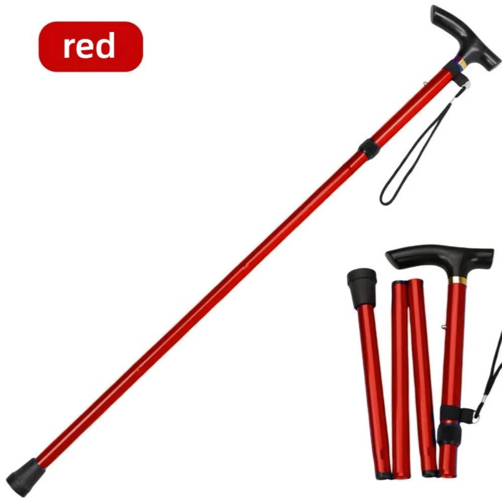 Foldable Aluminum Hiking Stick — Lightweight Telescopic Walking Pole
