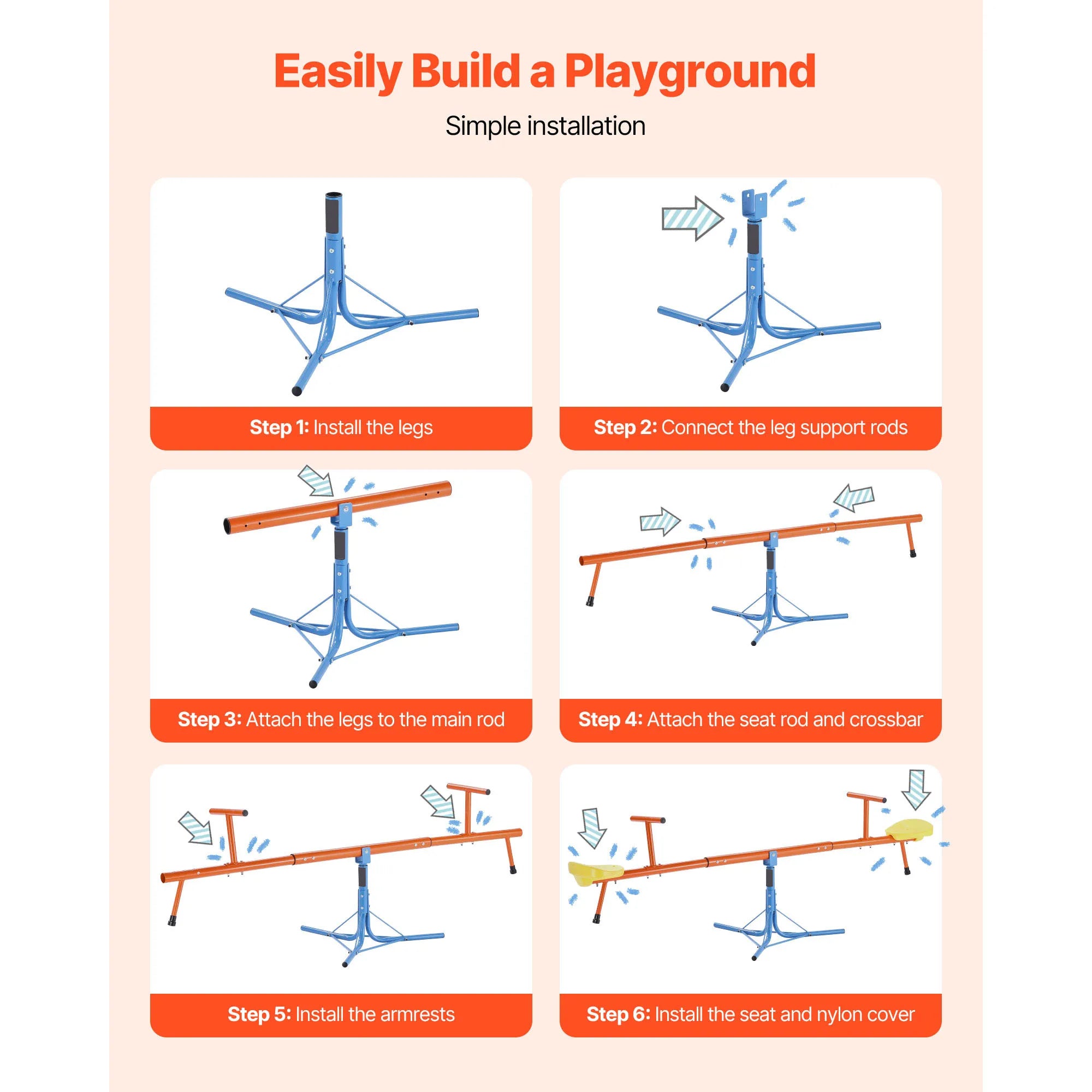 Dual Seater Kids Seesaw — 360° Rotating Teeter-Totter for Outdoor Play