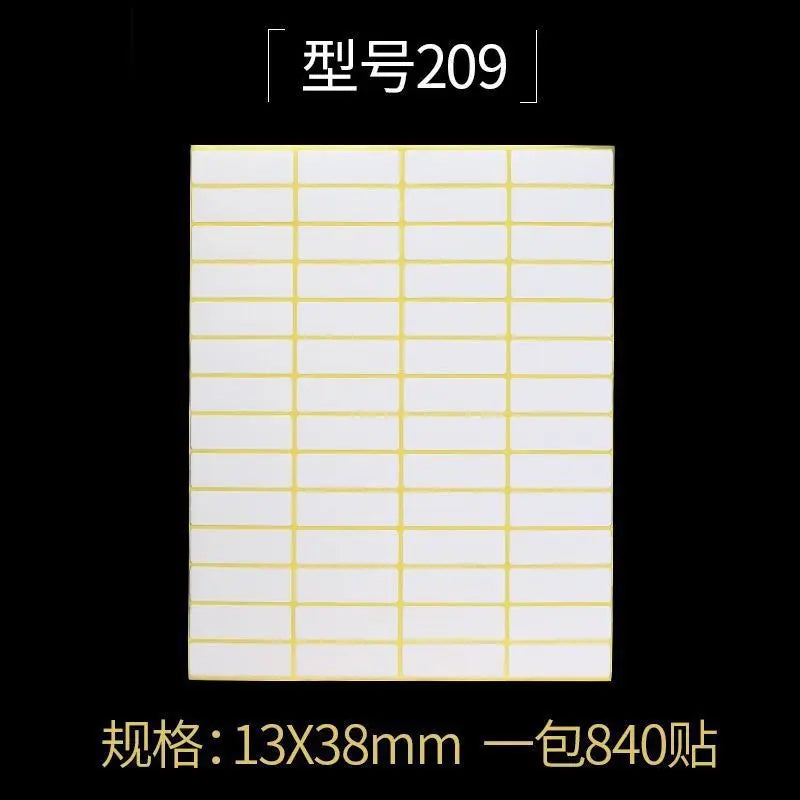 White Blank Adhesive Paper Labels — Writable Stationery Stickers, 15 Sheets