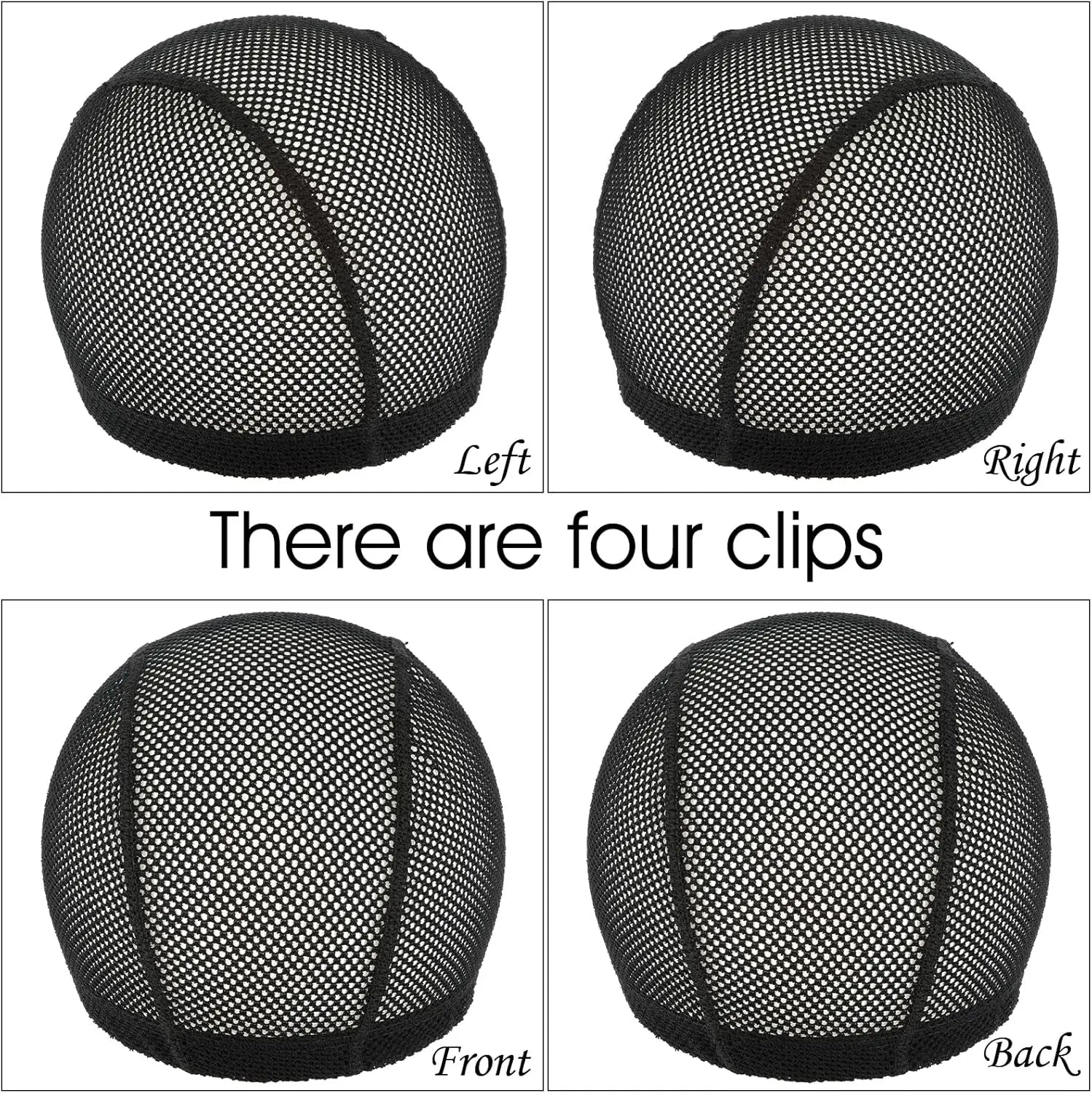 Black Crochet Wig Cap — Stretchable Mesh Hair Net for Secure Styling