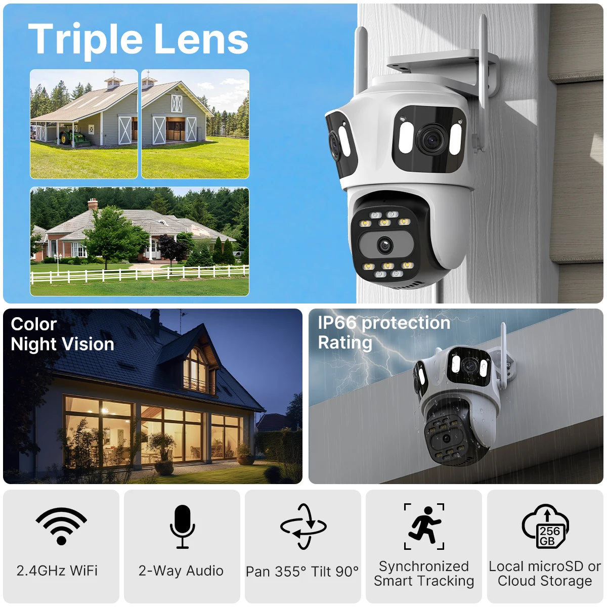 UDECER PTZ IP Security Camera — Outdoor WiFi Surveillance with Auto Tracking