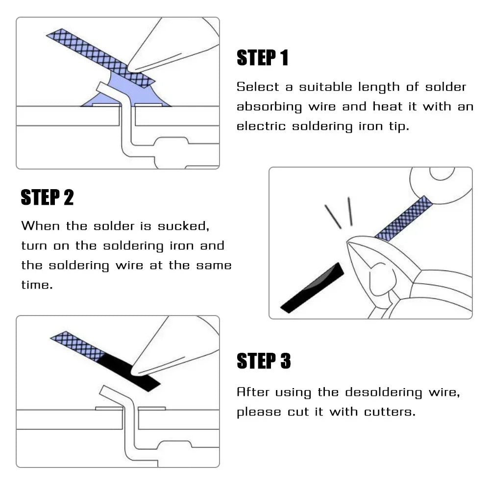 Copper Desoldering Braid Wick — Solder Remover for PCB Repair