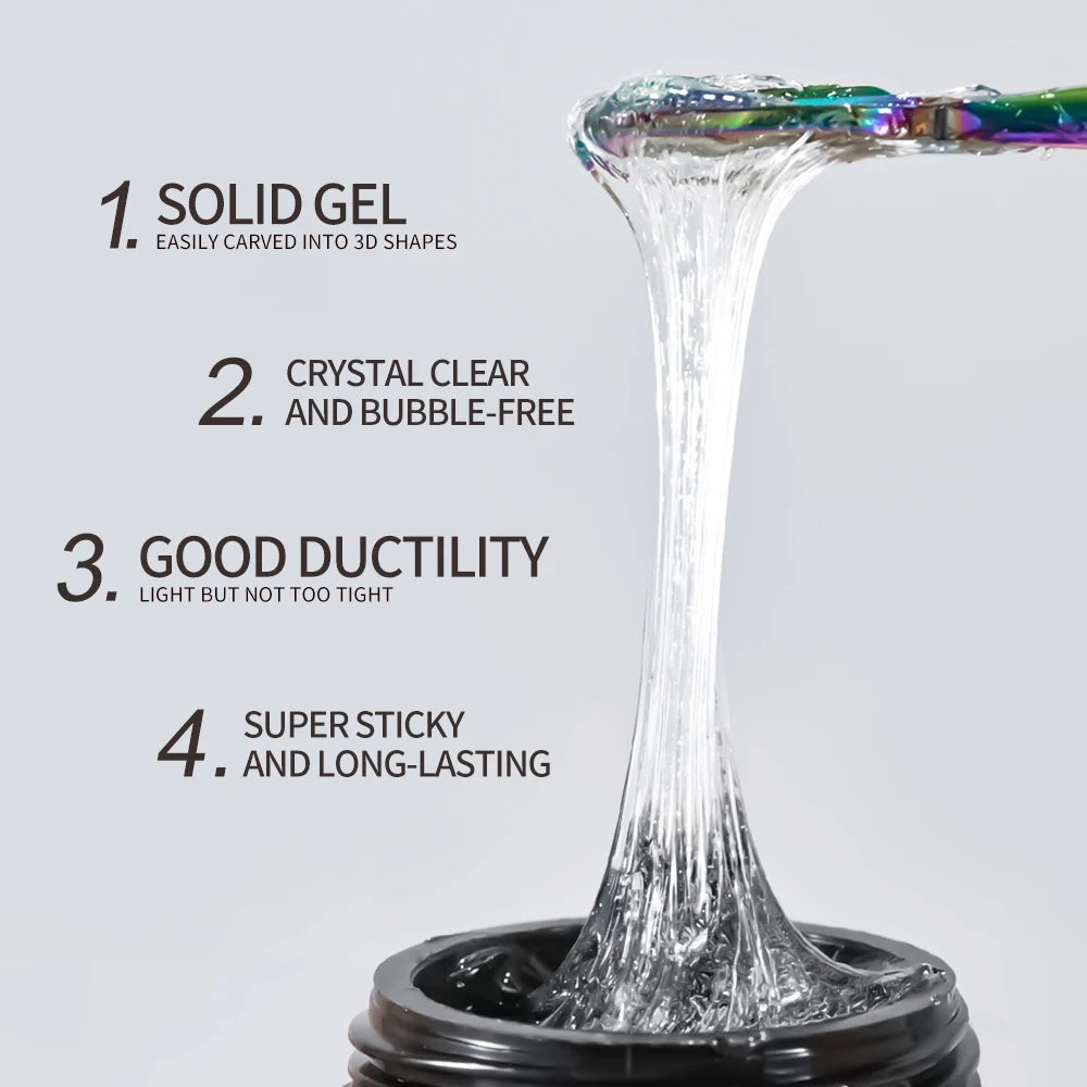 HotPress Solid Nail Gel Glue — Strong Adhesive for Press On Tips & Rhinestones