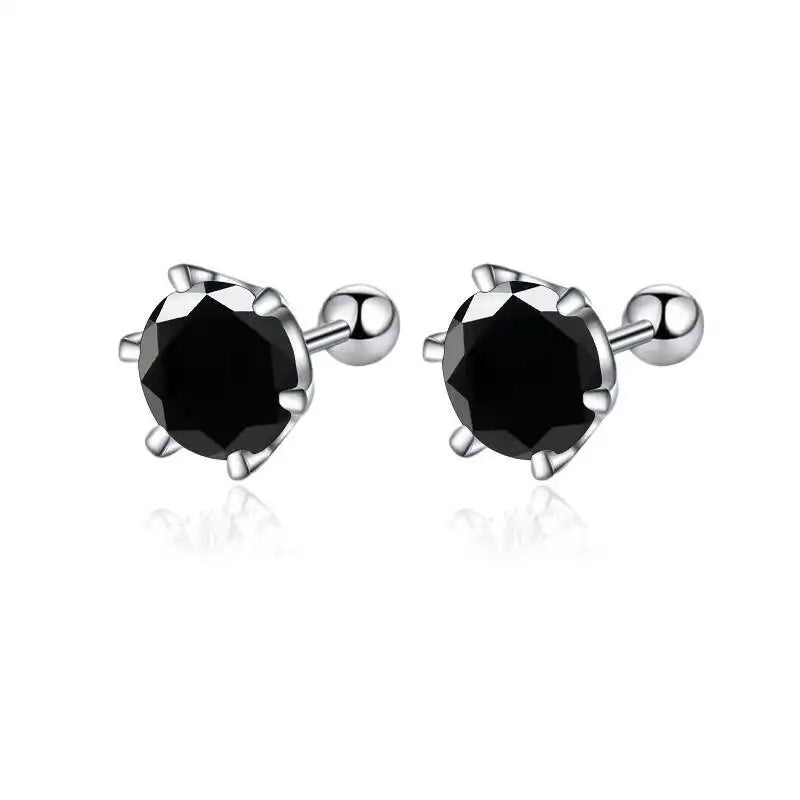 Moissanite Round Cut Stud Earrings — 925 Sterling Silver Fine Jewelry