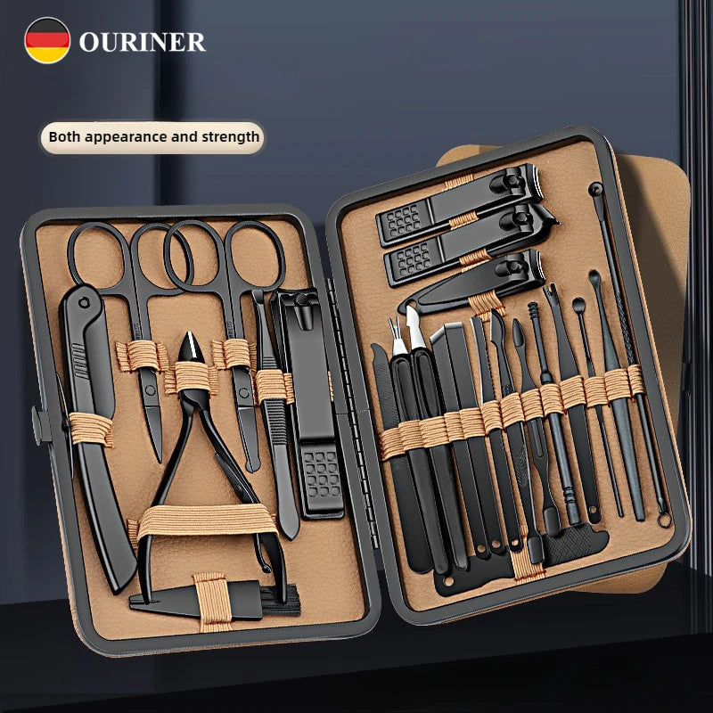 Ouriner Professional Manicure Set — Stainless Steel Nail Care Kit