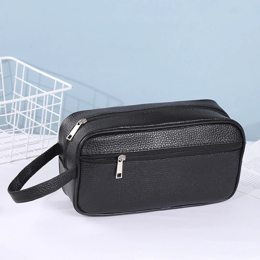 Men's PU Leather Clutch Bag — Business Wristlet & Phone Pouch