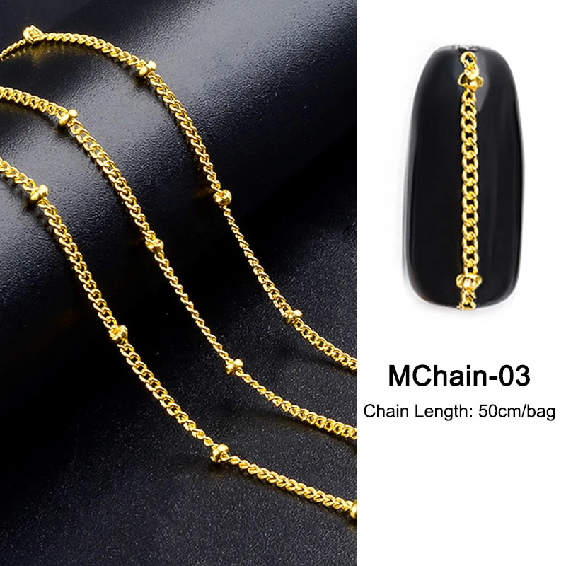 MagiBling Rhinestone Nail Chain — Shiny 3D Crystal Charms for DIY Manicure