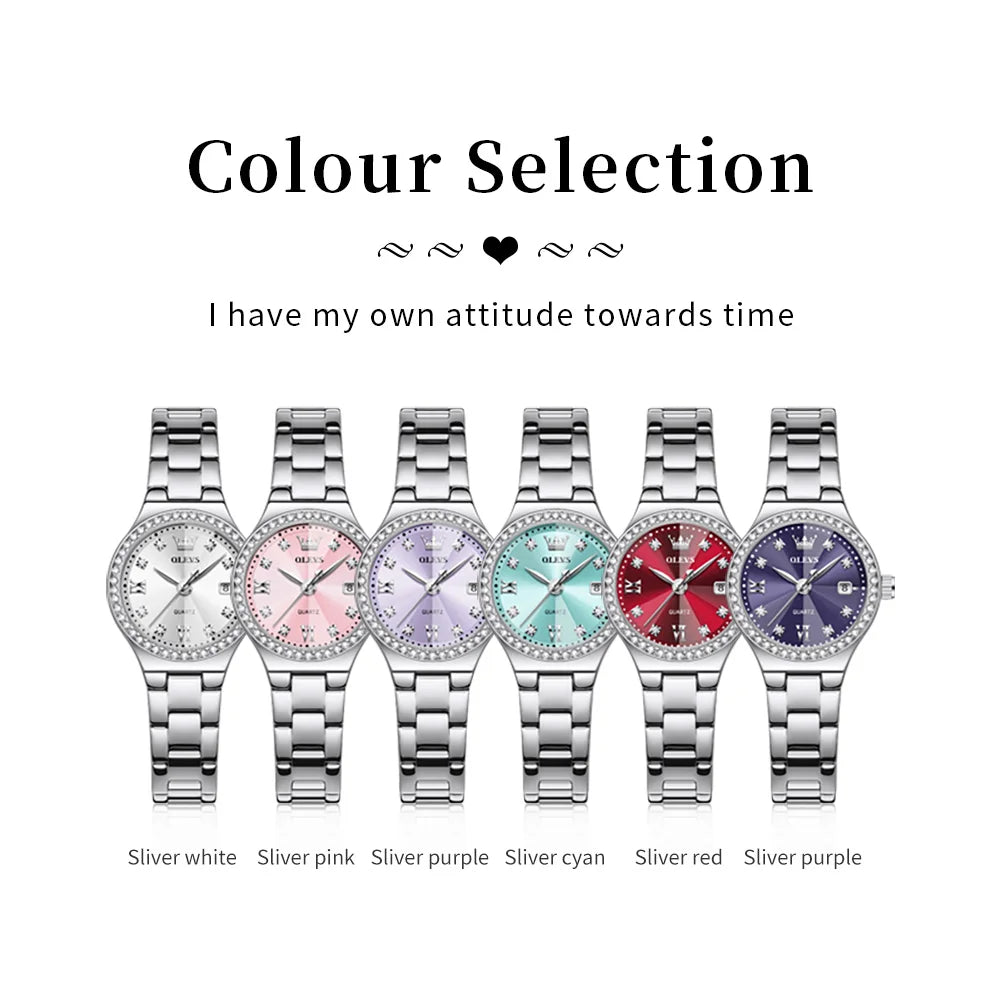 OLEVS 5628 Women's Quartz Watch — Elegant Stainless Steel Jewelry Gift