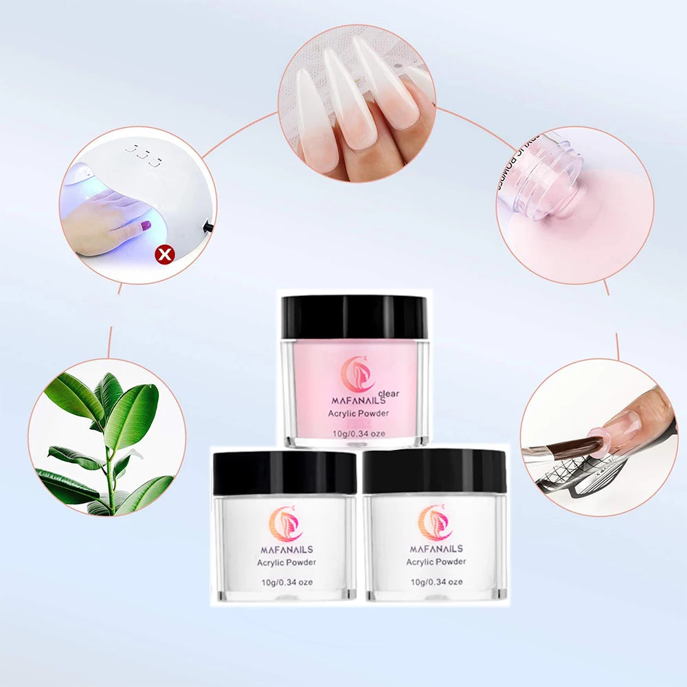 HotPress Professional Acrylic Nail Kit — 8-Piece Monomer and Powder Set