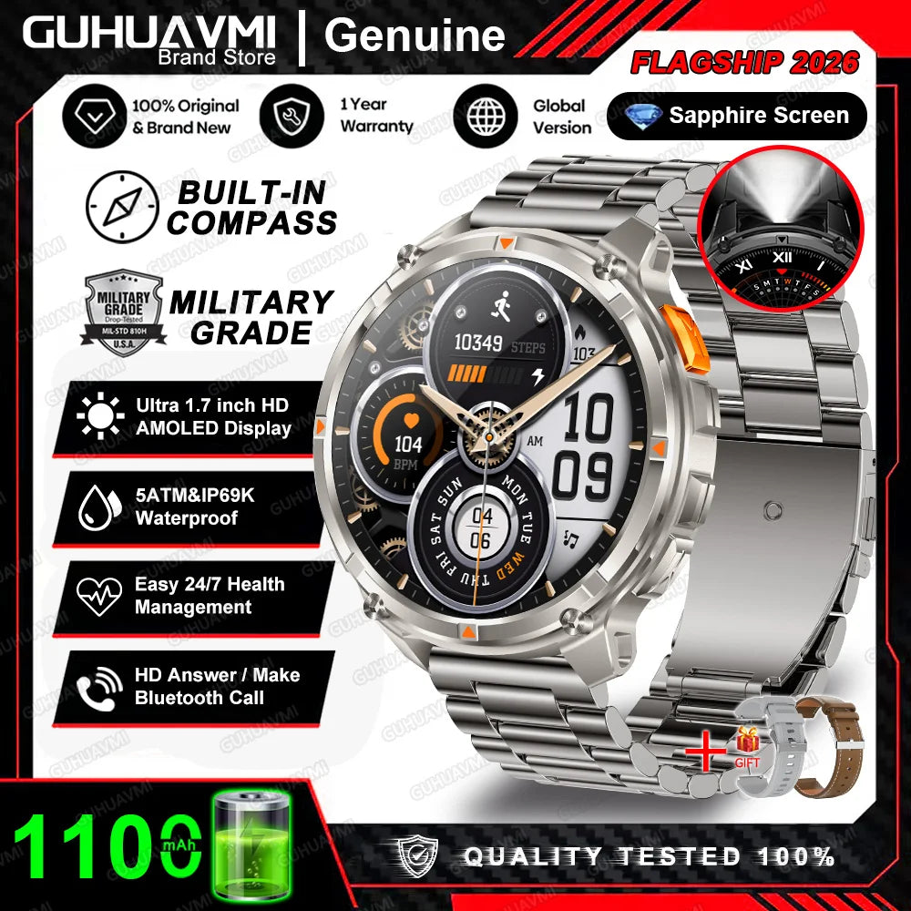 TAVYU T-Rex3 Pro Smartwatch — Rugged Military GPS Outdoor Watch