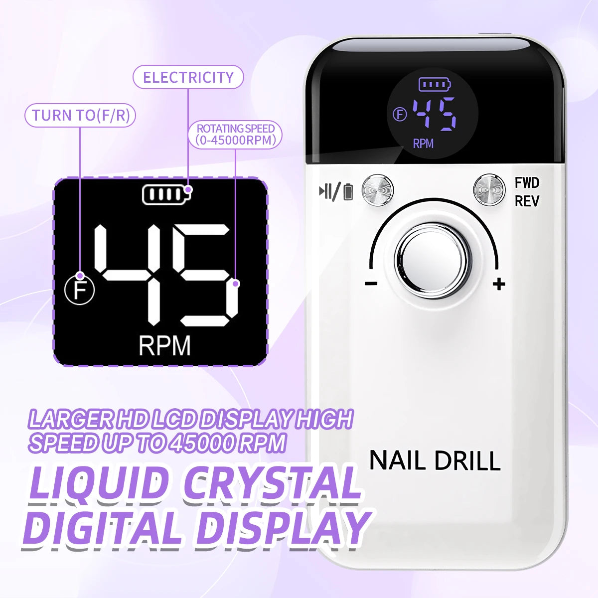 DianaBeauty Professional Nail Drill Machine — High Speed 45000RPM Portable Manicure Kit