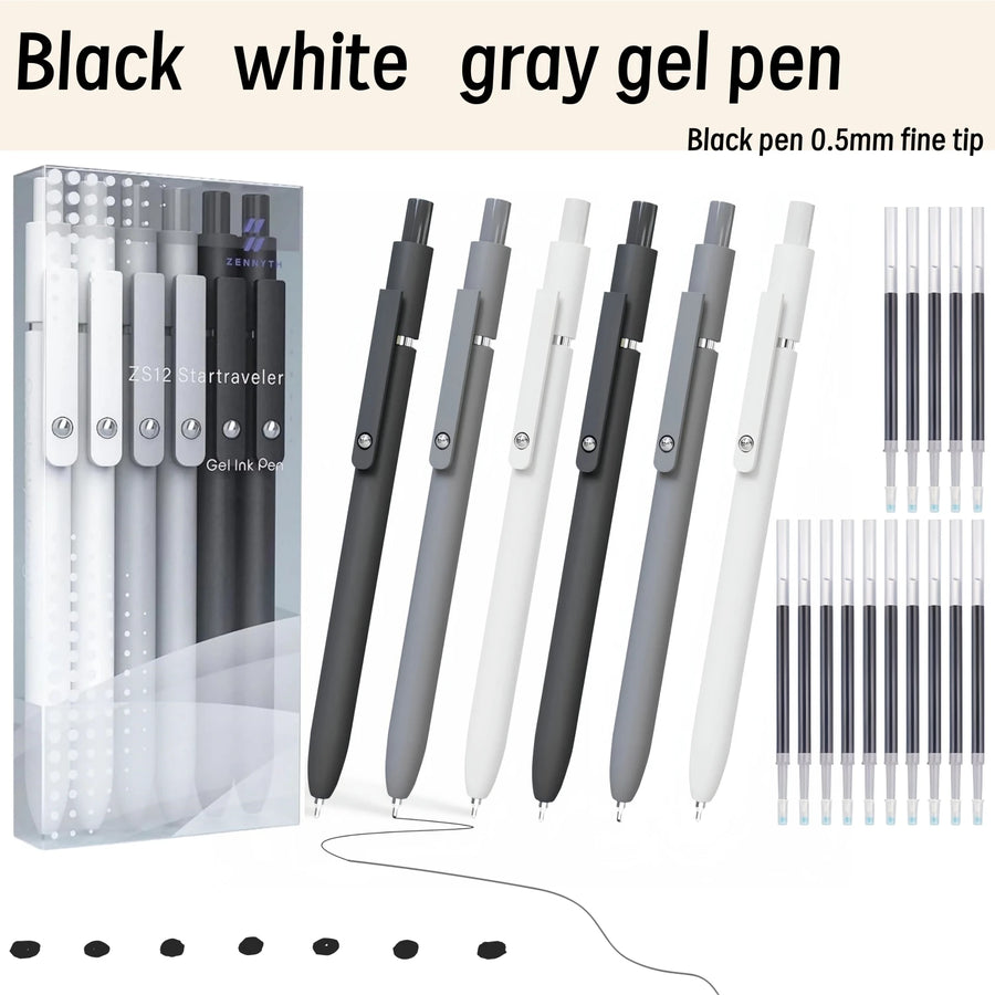 Smooth Writing Gel Pen Set — Fine Tip Black Ink for School and Office