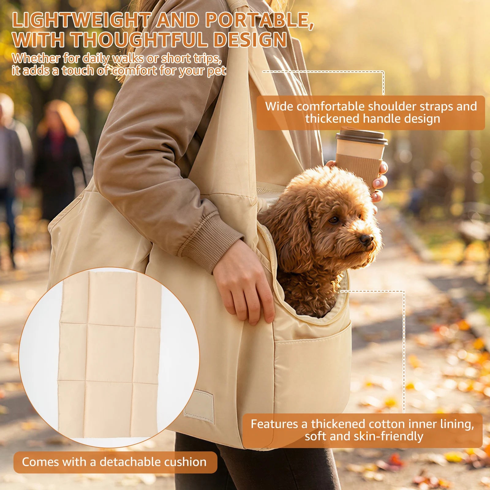 Portable Pet Carrier Tote Bag — Breathable Travel Handbag with Safety Lead