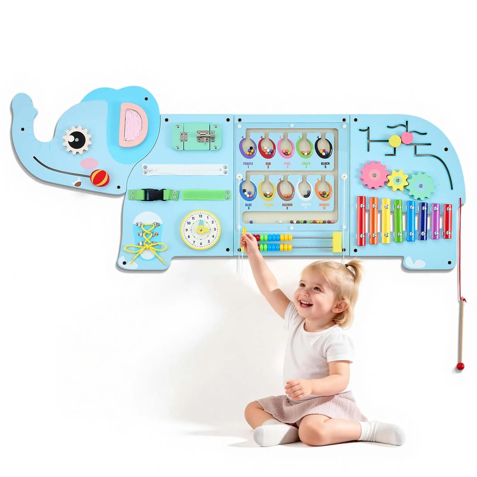 SucceBuy Kids Activity Wall Busy Board — Montessori Sensory Learning Panels