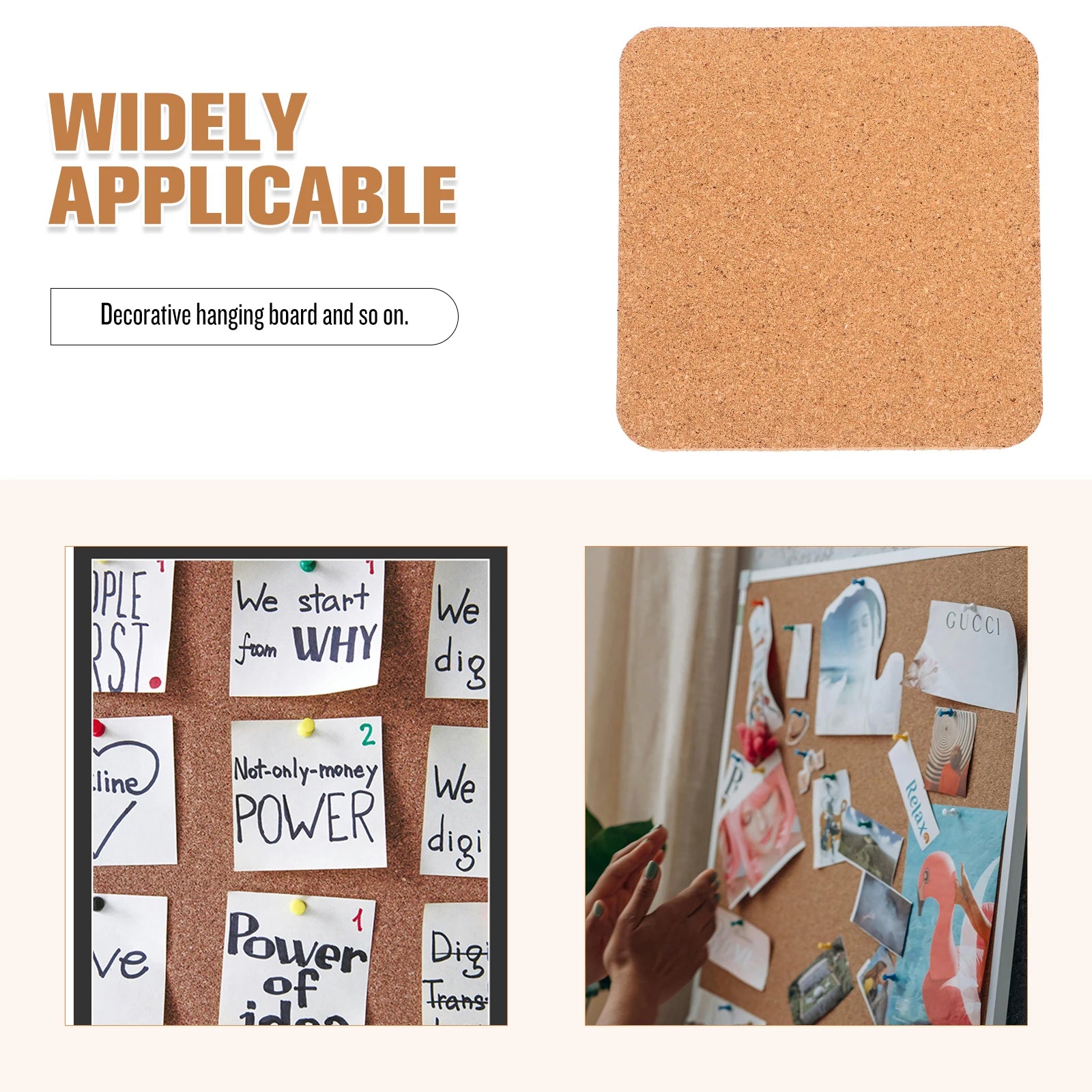 Thickened Cork Board Set — 6 Inch Bulletin Boards for Office and Home