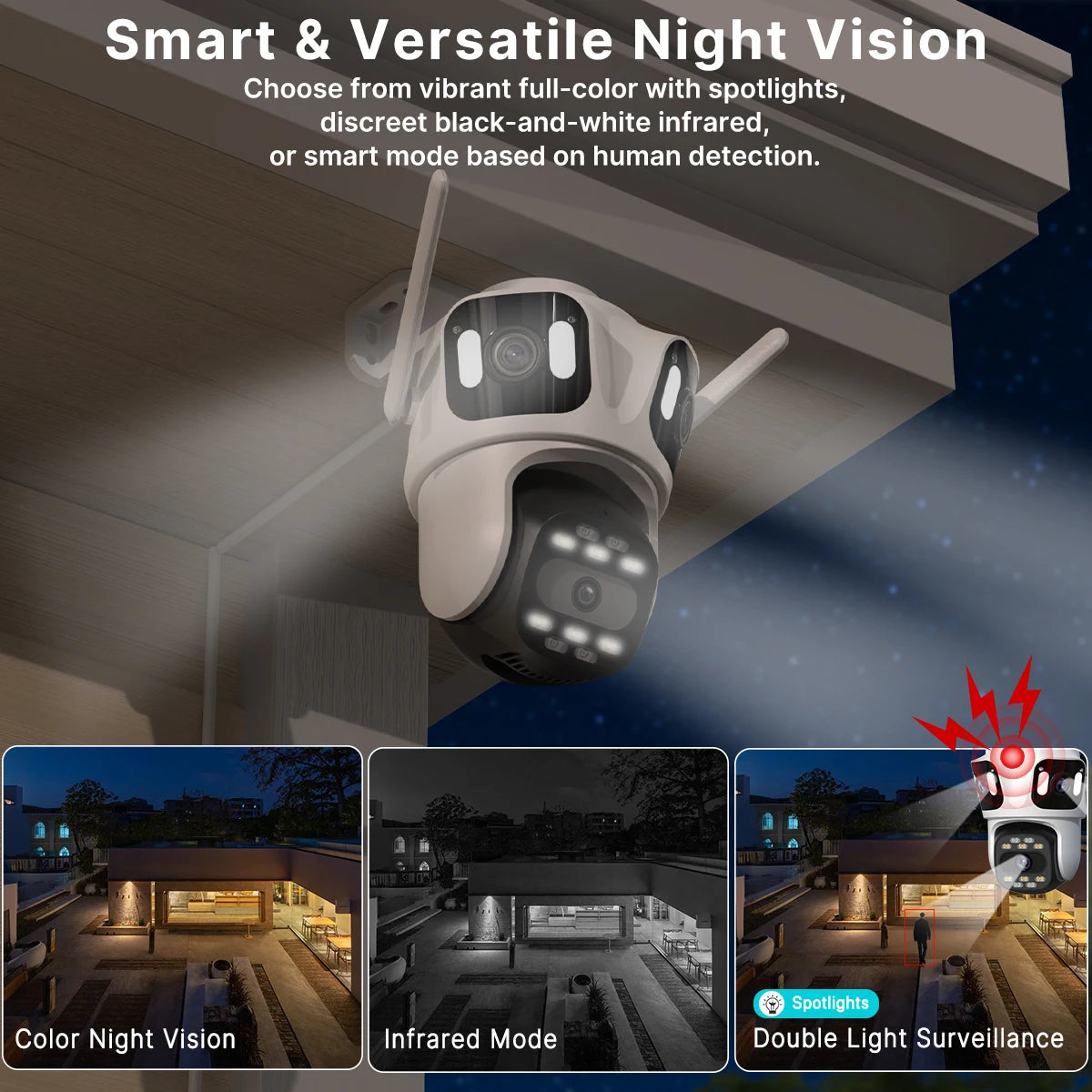 UDECER PTZ IP Security Camera — Outdoor WiFi Surveillance with Auto Tracking
