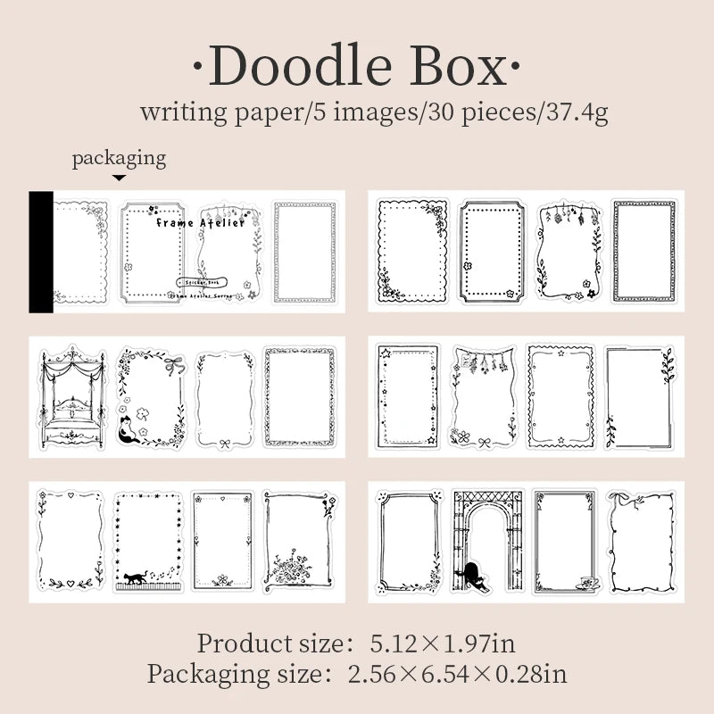 Vintage Border Frame Sticker Kit — 30 Pcs Large Scrapbooking Supplies
