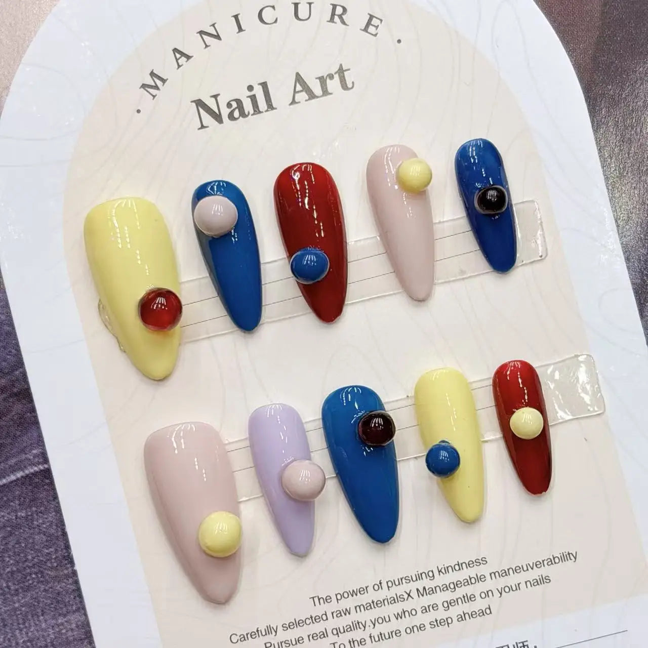 StyleSynergy 3D Bead Press-On Nails — Chic Handmade Acrylic Set