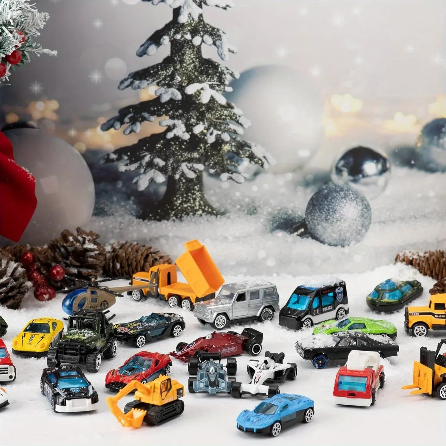 Joyfy Christmas Vehicle Advent Calendar — 24 Day Countdown Diecast Car Set