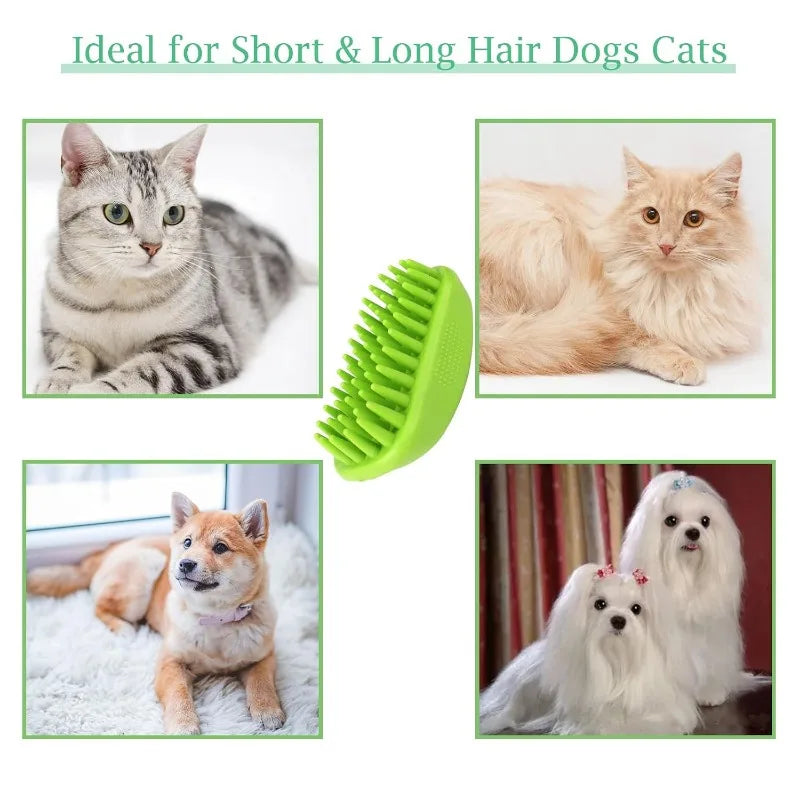 Silicone Pet Bath Brush — Gentle Shampooing Tool for Dogs