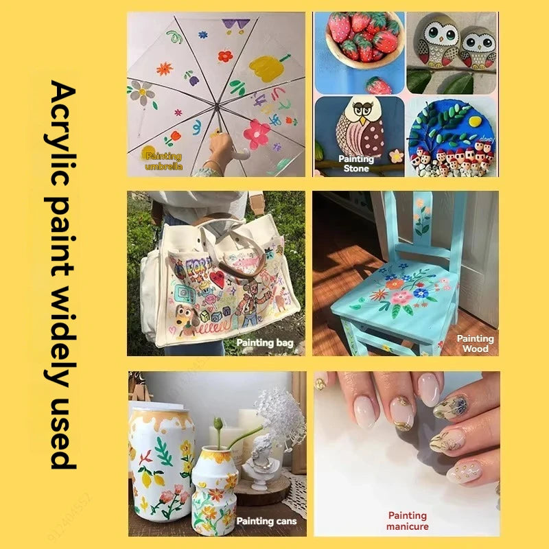 Versatile Acrylic Paint Set — Multi-Surface Art Supplies for Crafts