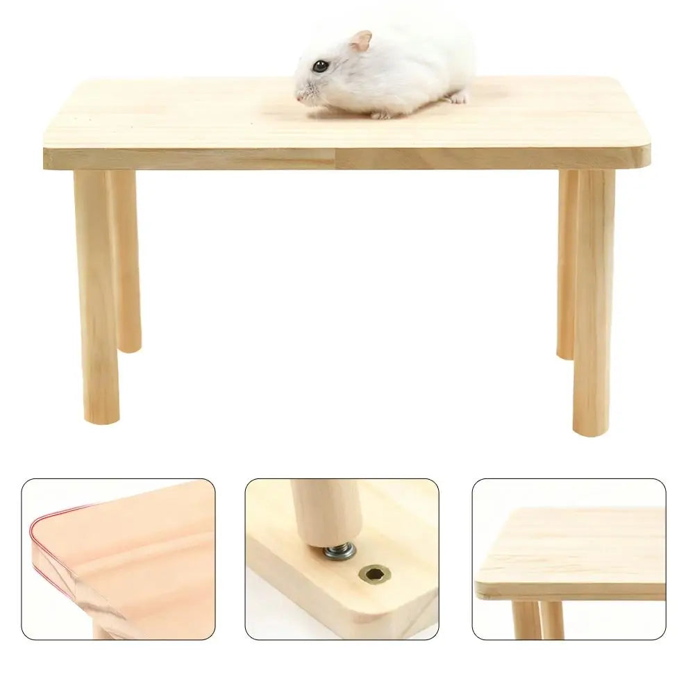 Wooden Hamster Scenery Platform — Climbing Playground for Small Pets