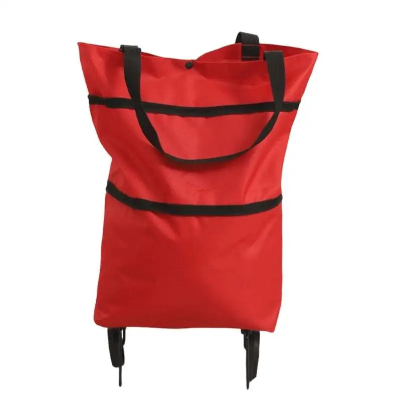 Foldable Wheeled Shopping Cart — Reusable Market Bag with Rolling Support