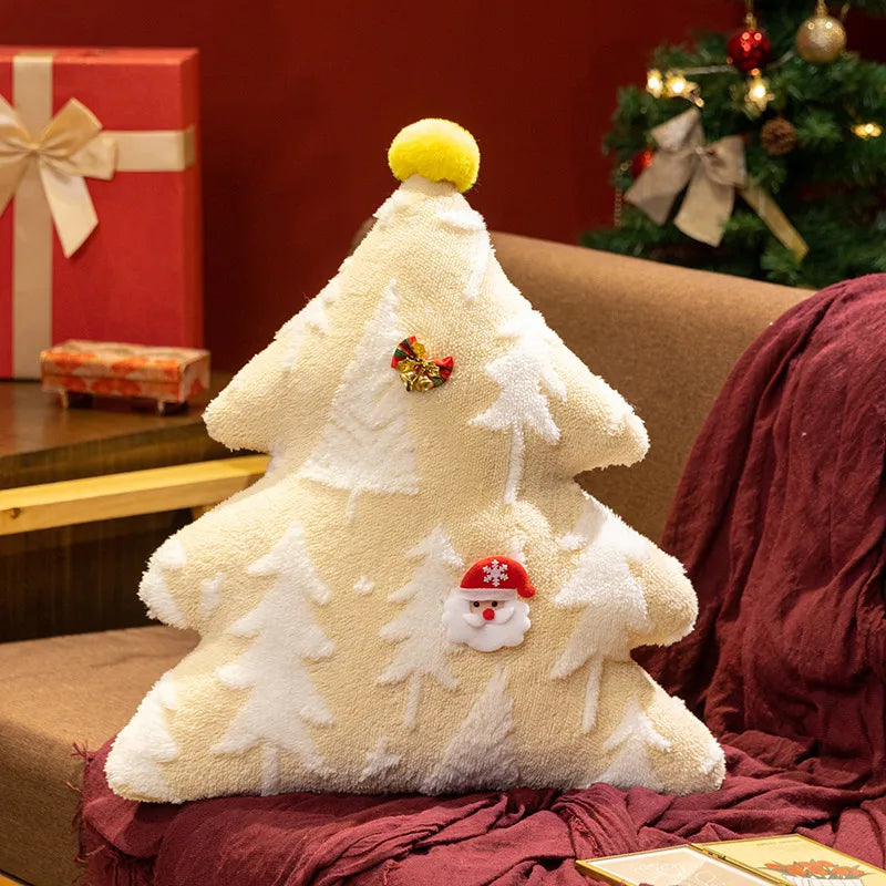 MIAOOWA Christmas Tree Plush Pillow — Soft Festive Throw Cushion for Holiday Decor