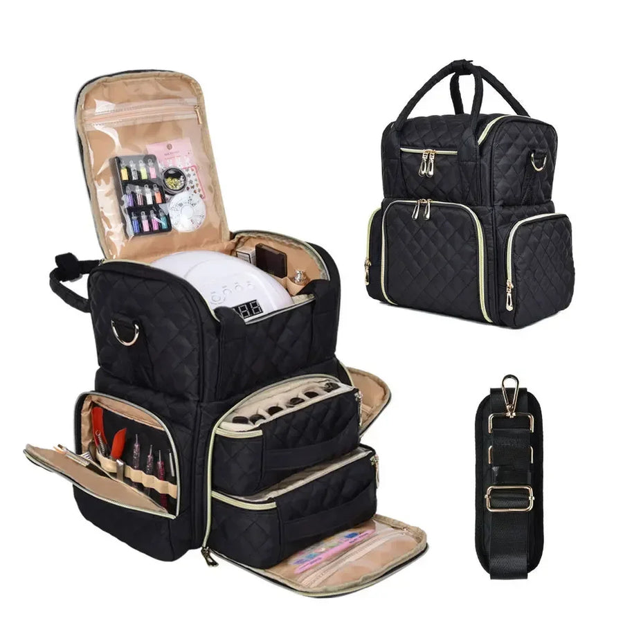 VECENT Nail Polish Organizer Bag — Portable 48-Bottle Storage Case