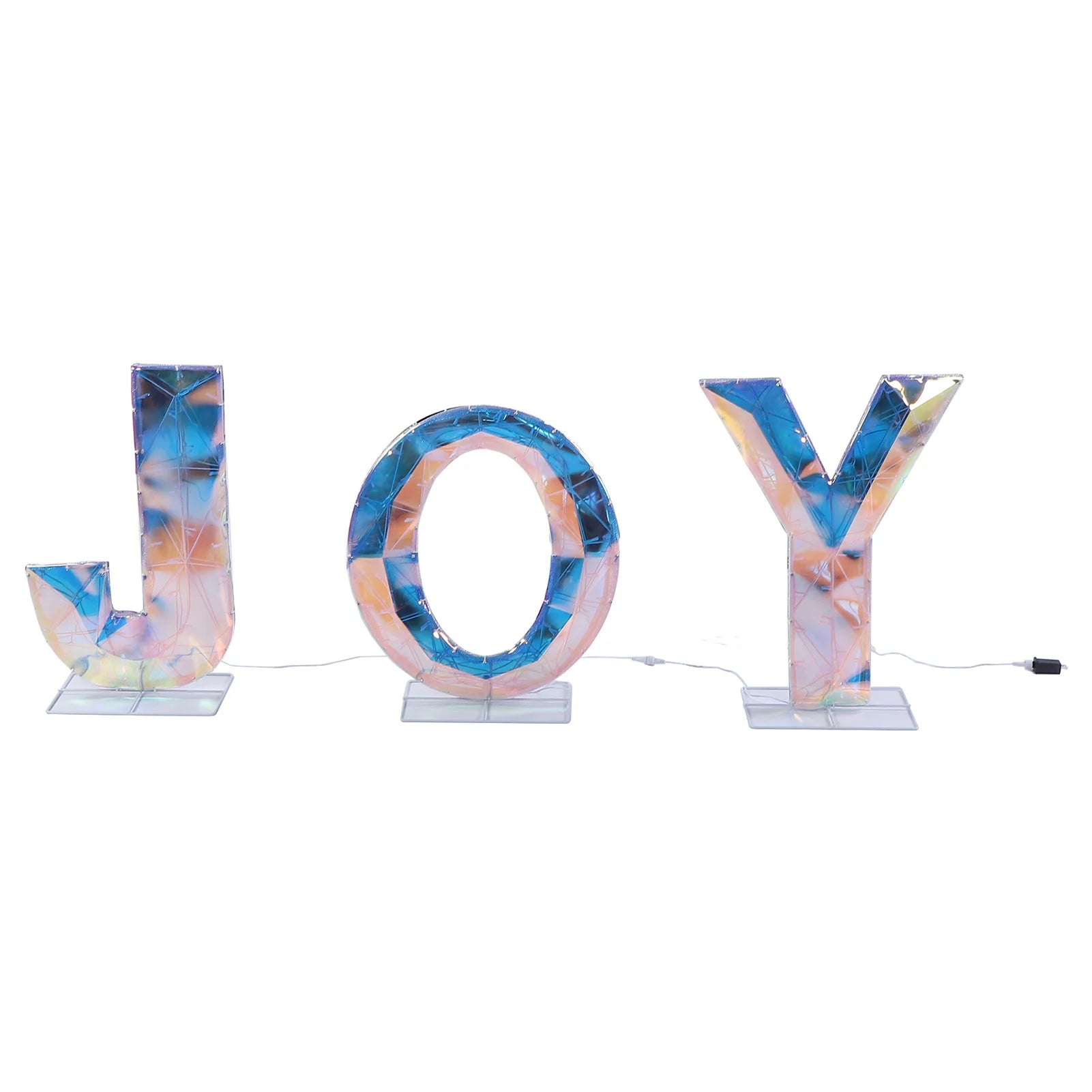 JOY LED Lettered Holiday Decorations — 3-Piece Outdoor Christmas Set