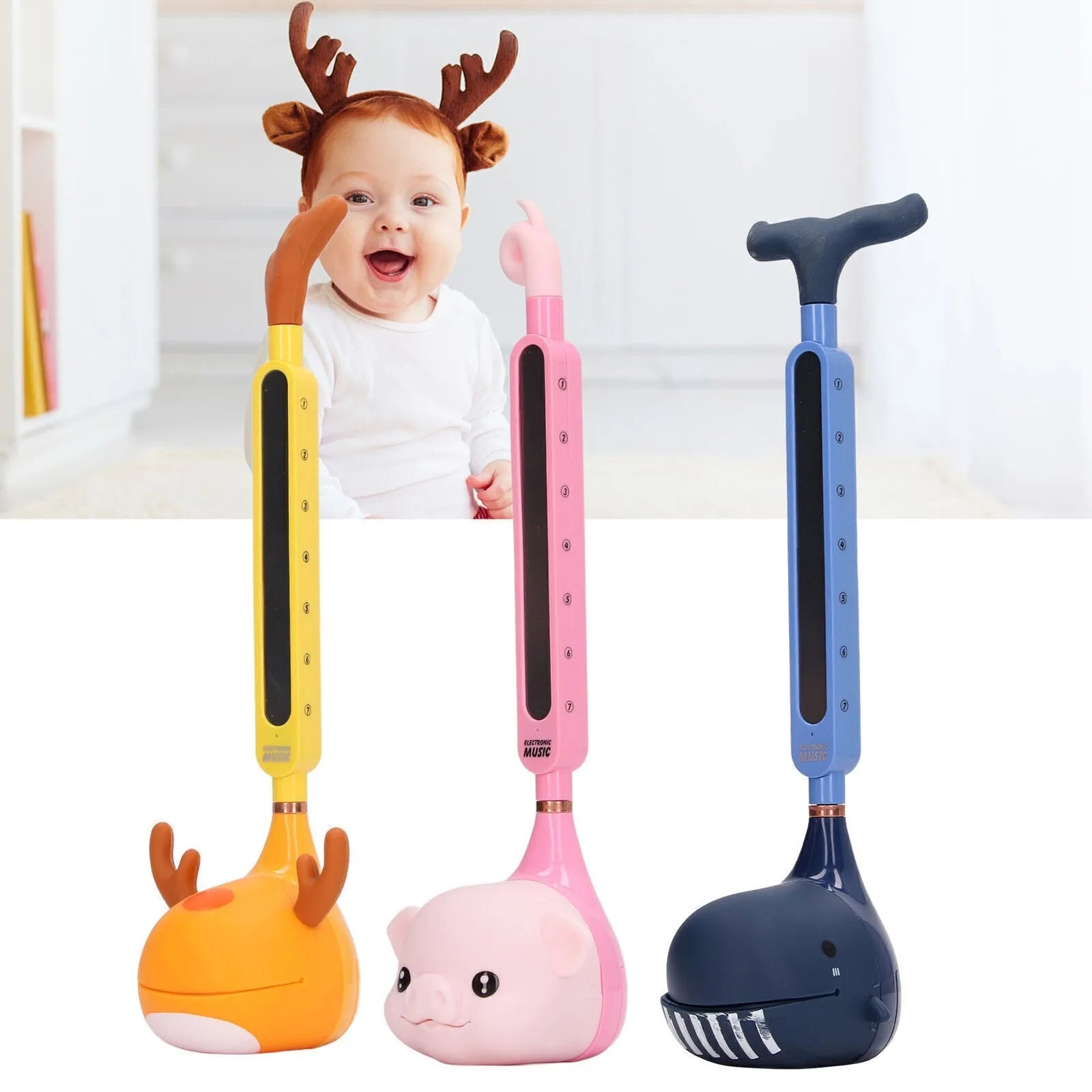 Electronic Erhu Musical Instrument — Portable Cartoon Synthesizer Toy