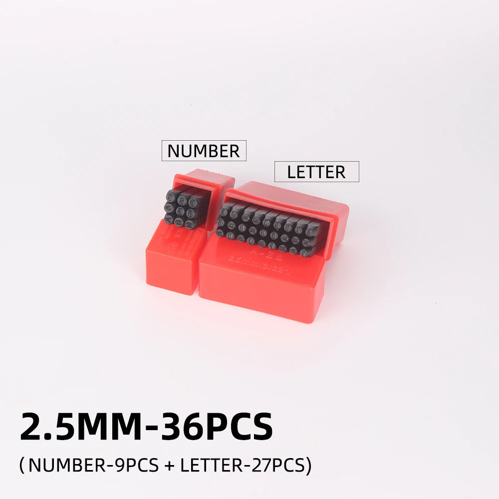 QJH 36pcs Steel Letter and Number Stamp Set — Precision Metal & Leather Punch