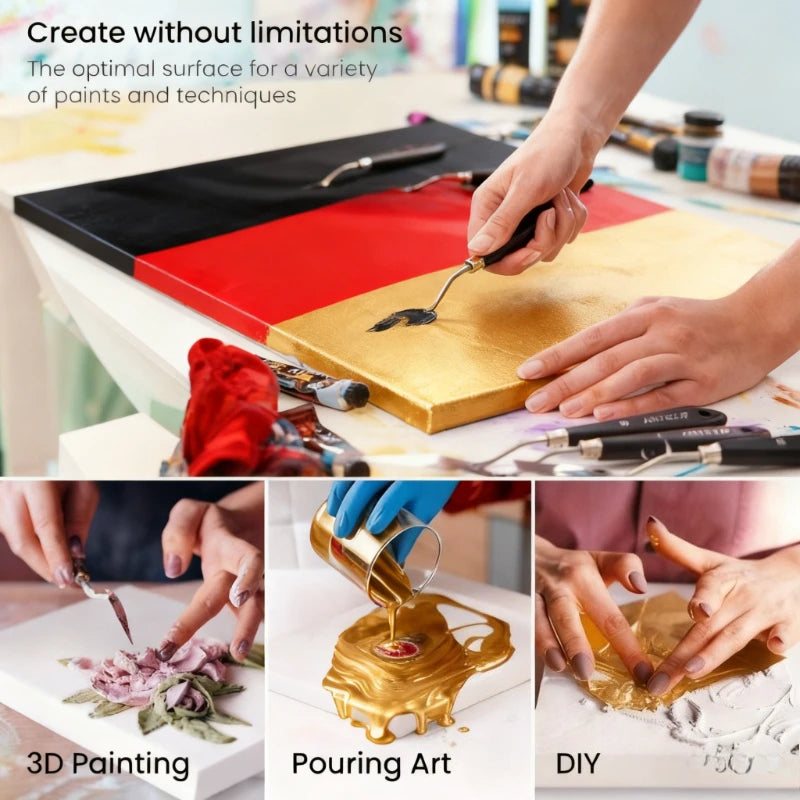 Sturdy Wooden Frame Stretched Canvas — Acid-Free Pre-Coated Artist Surface