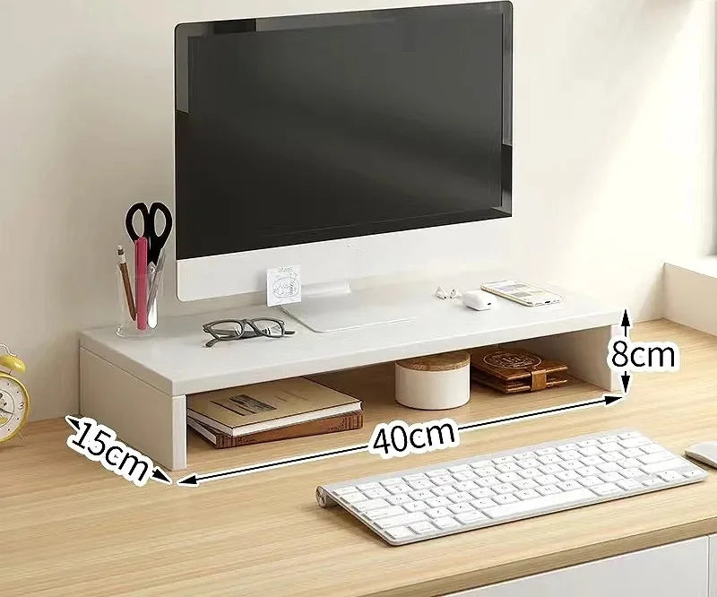 Sandy Rose Monitor Riser Stand — Ergonomic Desk Organizer for Office and Home
