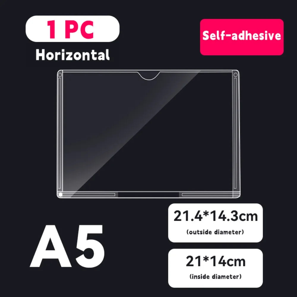 Clear Acrylic Label Holder — Self-Adhesive Sign Display for Shelves