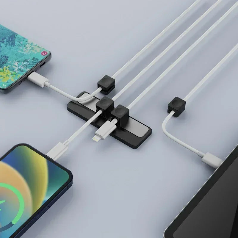 Magnetic Cable Organizer — Adjustable Cord Holder for Desk Management