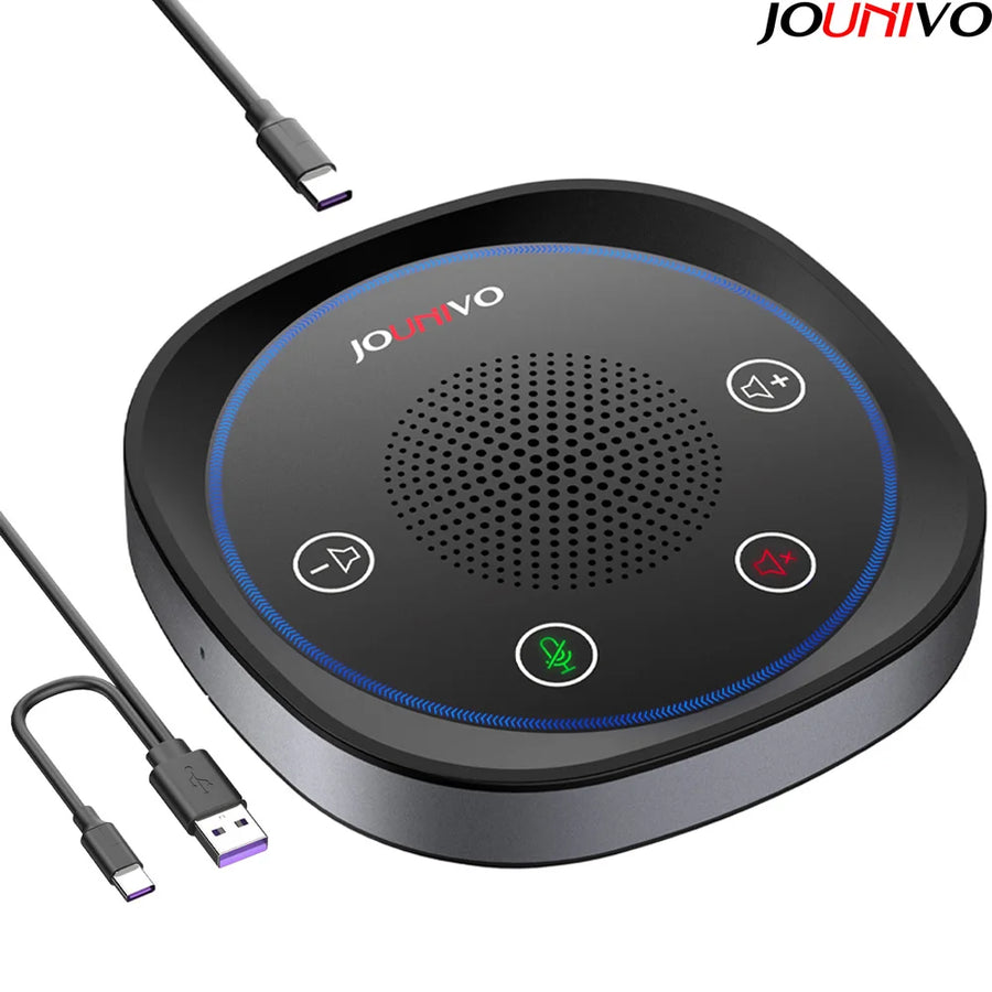 JOUNIVO USB Conference Speaker — 360° Omnidirectional Microphone & Speakerphone