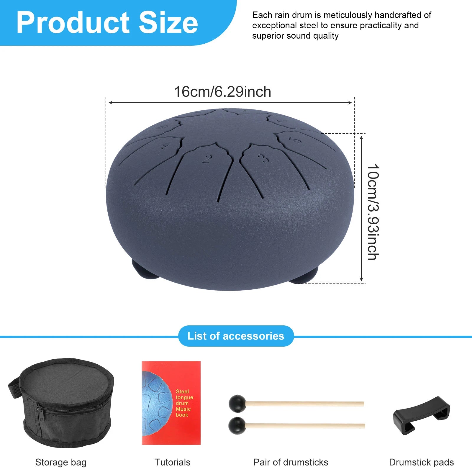 Steel Tongue Rain Drum — Outdoor Musical Garden Decor & Percussion