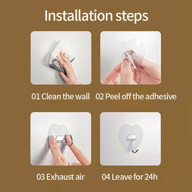 Adhesive Hooks — Transparent Storage Hangers