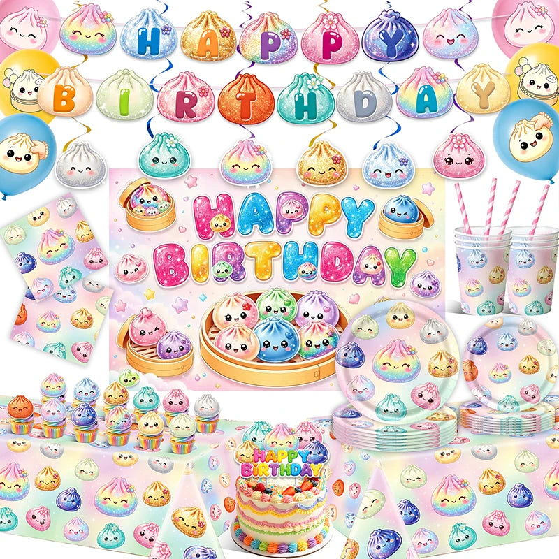Dumpling Theme Party Decoration Set — Birthday Party Supplies & Favors