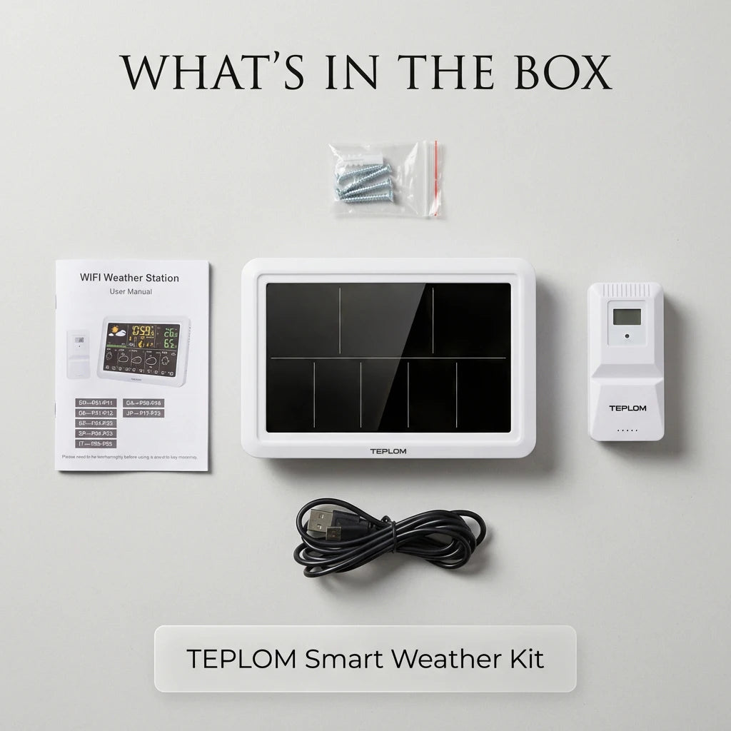 TEPLOM Wi-Fi Weather Station — Smart Indoor/Outdoor Thermometer with App