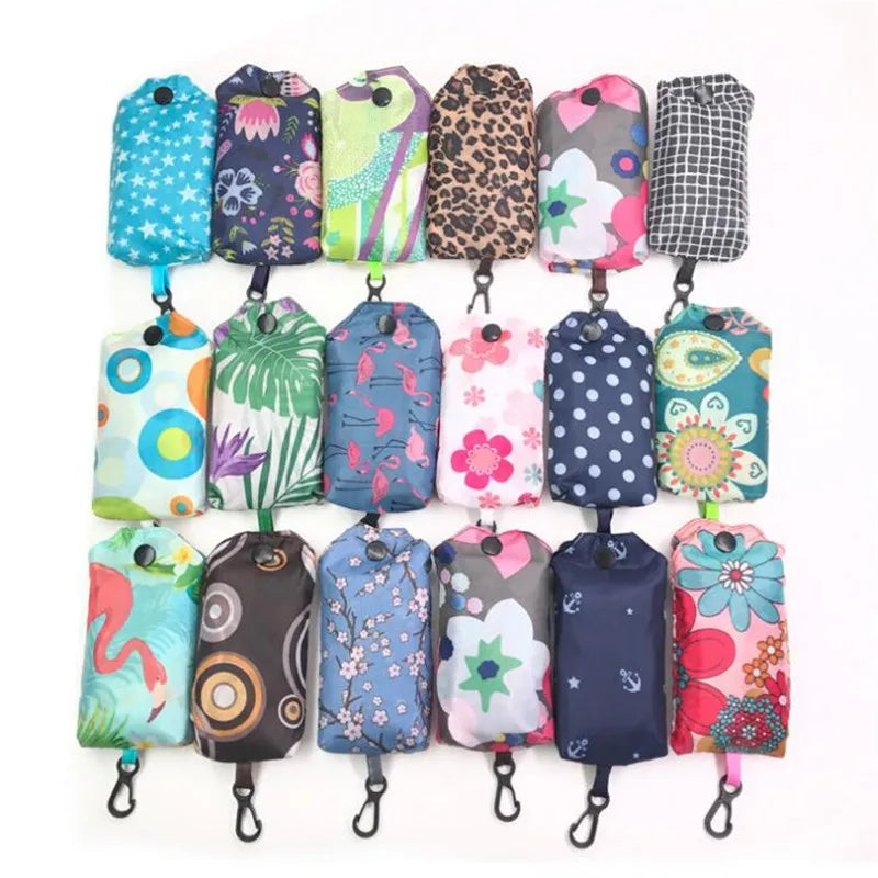 Foldable Reusable Shopping Bag — Portable Nylon Grocery Tote