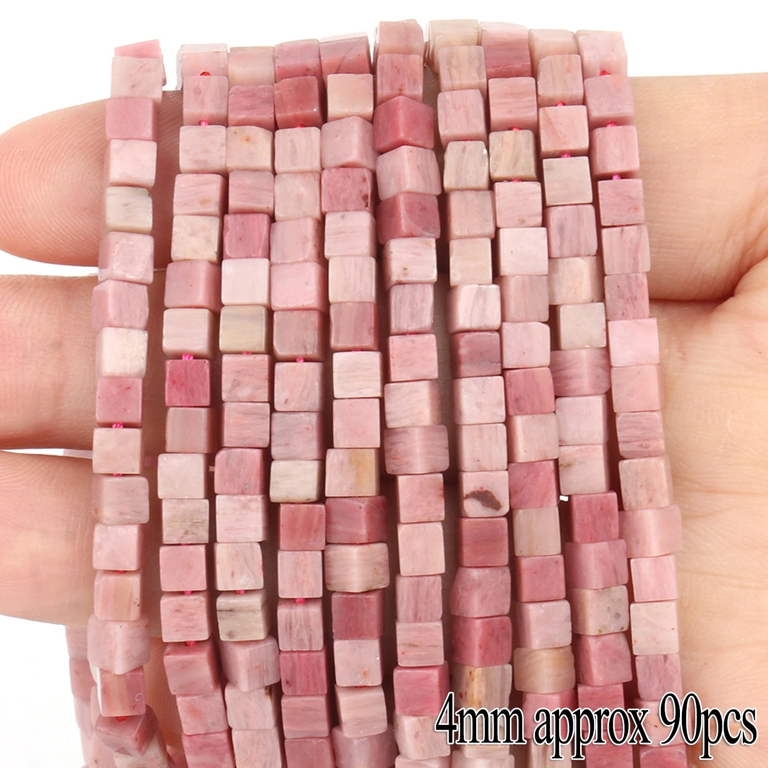 Natural Rhodonite Stone Beads — Multi-Shape Charms for DIY Jewelry Making