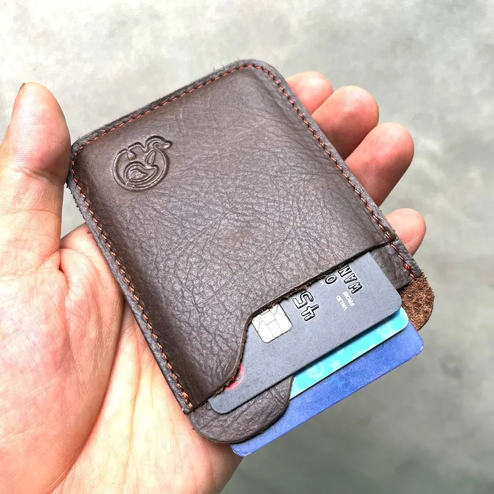Okli-Rsoe Slim Leather Card Holder — Minimalist Front Pocket Wallet