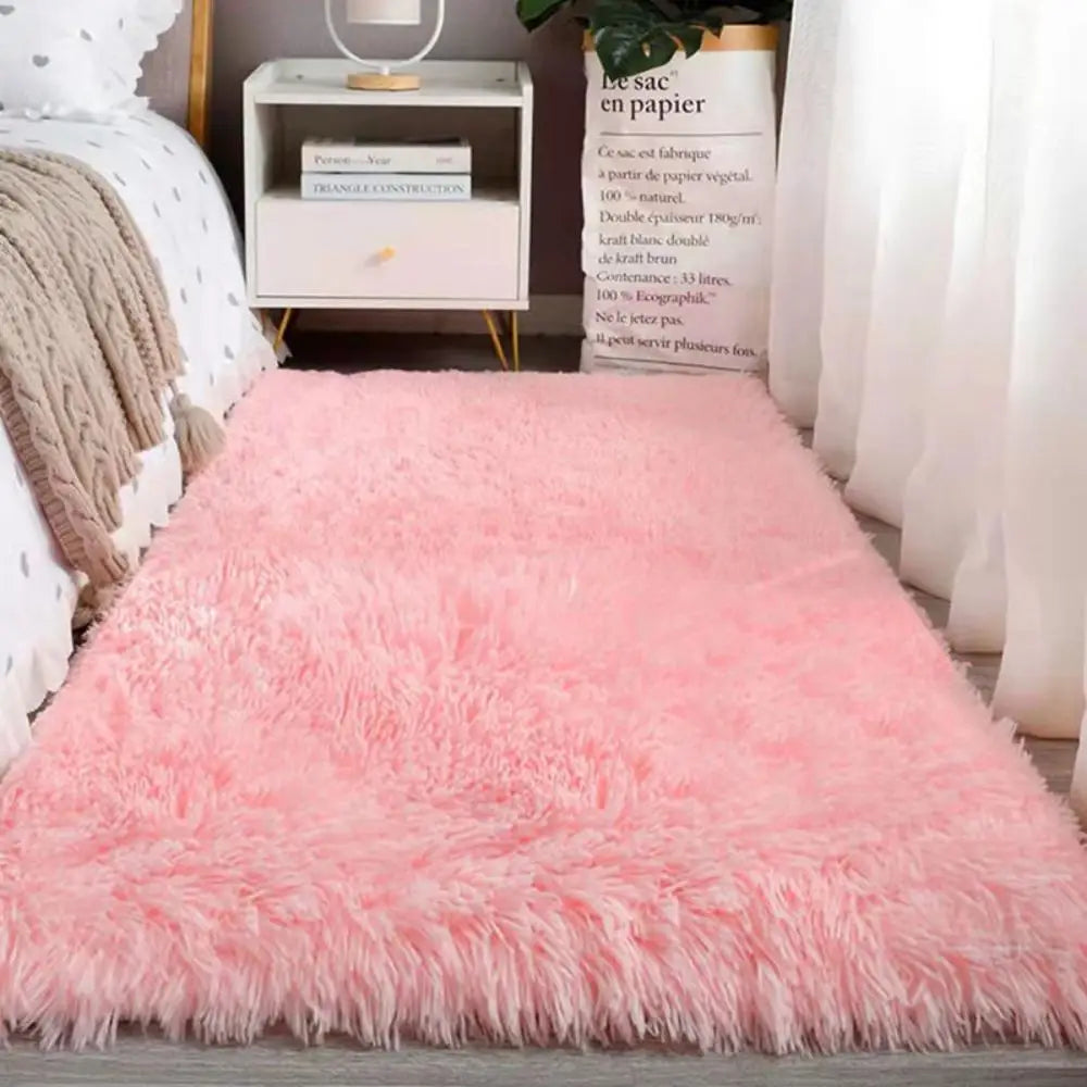 VIKAMA Tie-Dye Plush Carpet — Soft Fluffy Area Rug for Living Room & Nursery