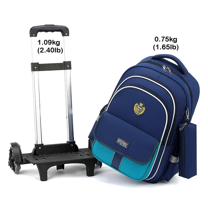 Kids Rolling Backpack Set — 3-Piece Trolley School Bag with Shoulder Bag