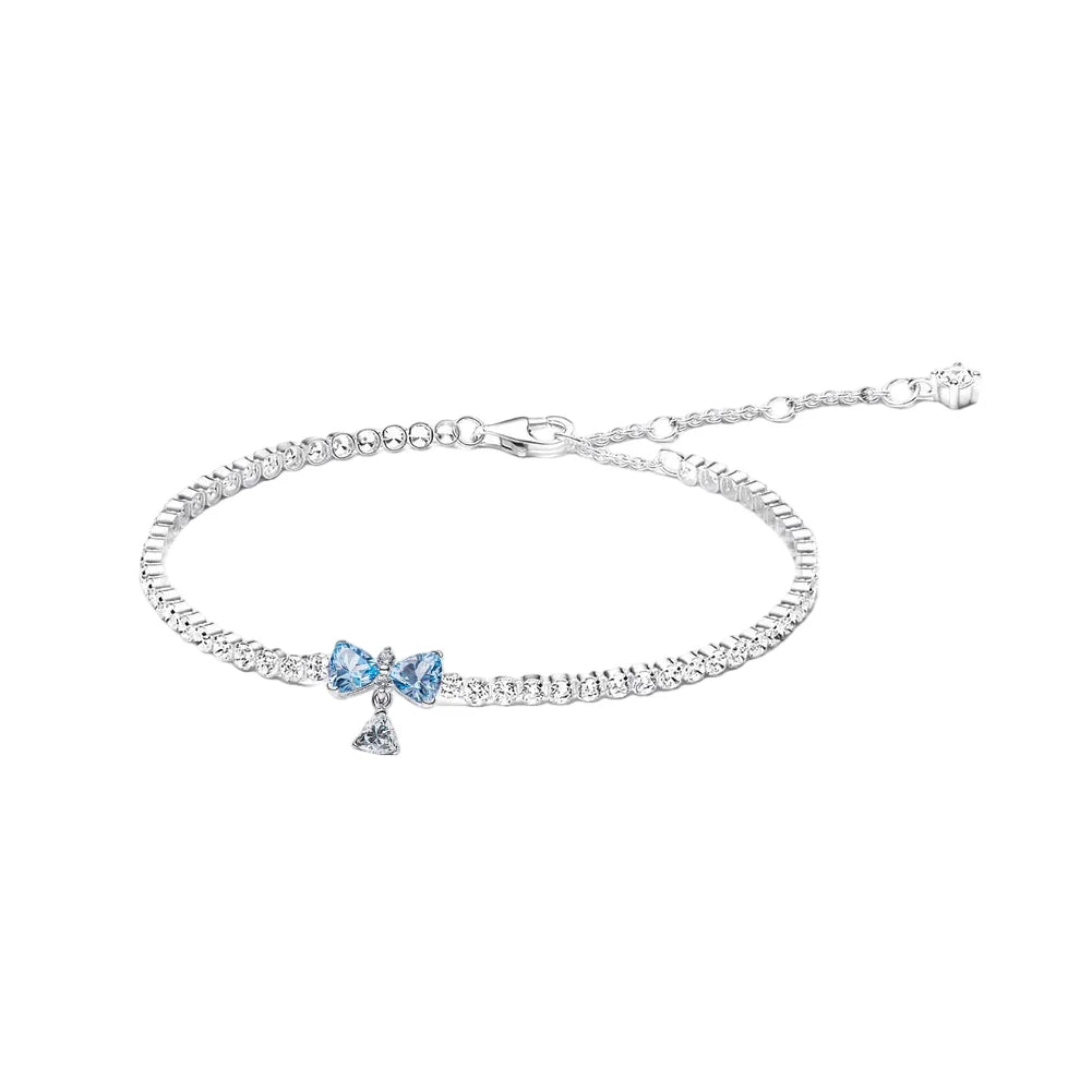 Potdemiel 925 Sterling Silver Charm Bracelet — Elegant Multi-Color Zircon Jewelry