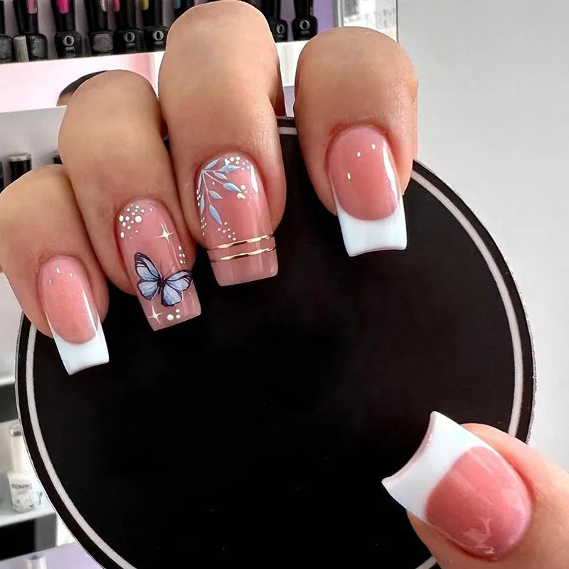Coffin Shaped Press On Nails — 3D Printed Effect False Nail Set