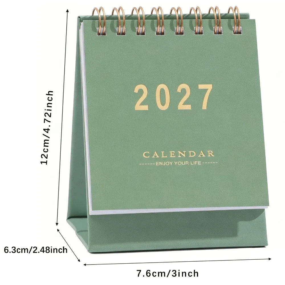 2027 Monthly Mini Desk Calendar — Compact Standing Planner for Home or Office