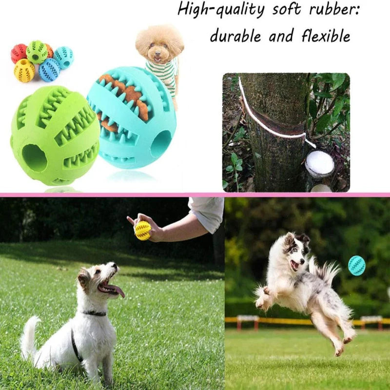 Interactive Rubber Pet Toy Ball — Durable Chew Toy & Treat Feeder